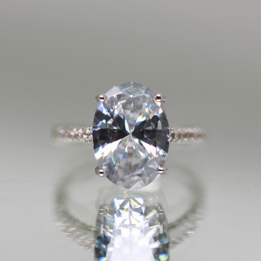 925s Oval Solitaire White Topaz Engagement Ring